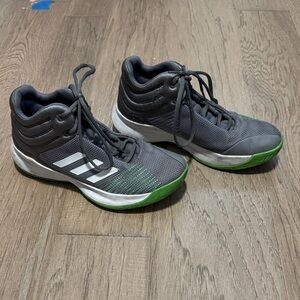 Adidas Kids Basketball Gray and Green Sneakers Size 6